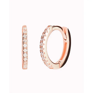 Dainty & Minimalist Pave CZ Huggie Hoop Earrings
