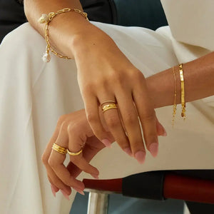 Dainty Ridged Stacking Ring 18Ct Gold Plate