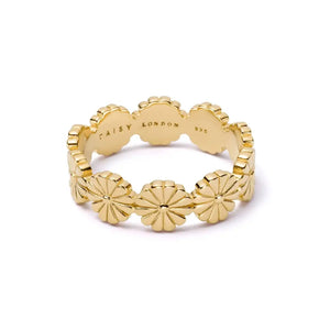Daisy Bloom Crown Band Ring 18Ct Gold Plate