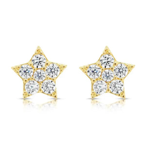 Dazzling 14K Gold Star Shaped Stud Earrings - Perfect for Everyday Elegance!.