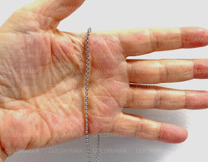 14K White Gold round Link Anklet - 2.0Mm, 10 Inch