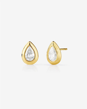 Elegant Framed Pear Lab Diamond Studs - Stunning Sparkle for Every Occasion.