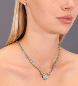 Exquisite 925 Sterling Silver Italian Handmade Round Necklace with Secure Lobster Clasp.