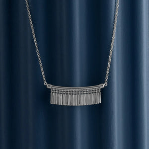 SILVER TASSEL CHARM NECKLACE