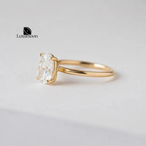 2 Carat Oval Lab Grown Diamond Engagement Ring, 14K Yellow Gold