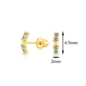 10K Yellow Gold Tiny XO Stud Earrings