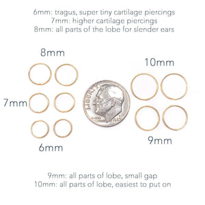 Elegant 14K Solid Gold Huggie Hoop Earrings - Dainty Minimalist Design, Available in Singles or Sets.