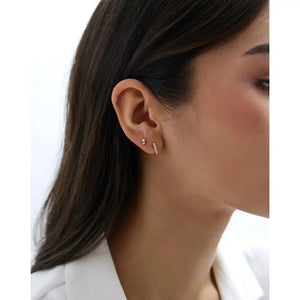 Delicate Double Row Huggie Earrings.