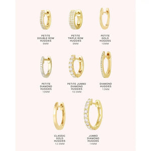 Delicate Double Row Huggie Earrings.