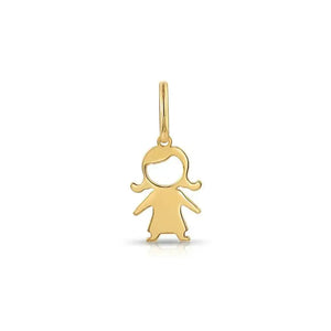 Delightful 14K Yellow Gold Little Girl Pendant Necklace for Timeless Elegance.