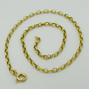 9Ct Real Yellow Gold 2Mm Belcher Anklet | 10 Inch Oval Link Anklet | Women Gold Anklet | Brand New
