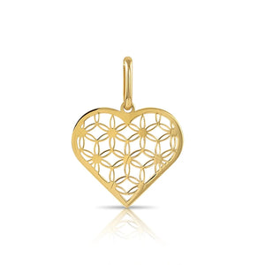 Stunning 14K Yellow Gold Floral Heart Pendant with 18" Necklace - A Timeless Gift!.