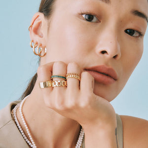 Lab Grown Green Emerald Baguette Eternity Ring NikNenz™ Premium Gold & Diamonds