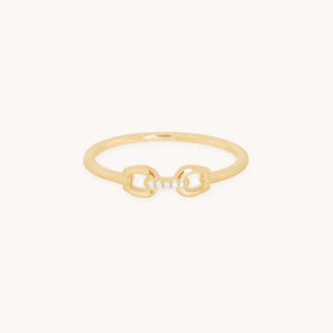 Diamond Hardware Ring in Solid Gold