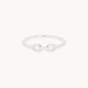 Diamond Hardware Ring in Solid White Gold