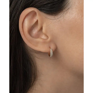Diamond Pave Dome Huggie Earrings