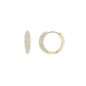 Diamond Pave Dome Huggie Earrings