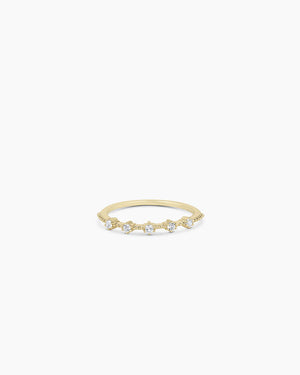 14K Gold Cluster White Topaz Ring