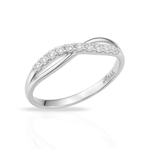 14K White Gold Diamond Infinity Ring - Timeless 0.16Ctw Forever Love Symbol for Weddings, Anniversaries & Romantic Gifts.