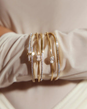 Stunning Emerald Lab Diamond Bangle - Timeless Elegance Awaits!.