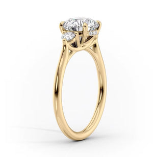 2.0 CT Oval Three Stone Moissanite Engagement Ring 14K Yellow Gold Anniversary Ring Wedding Ring Promise Ring Anniversary Gift