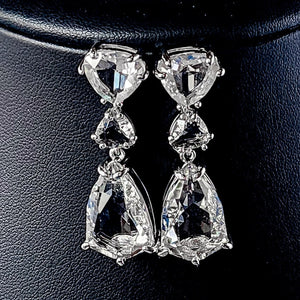 Regal Diamond Wedding Drop Earrings. Swarovski-Like Earrings for Women.
