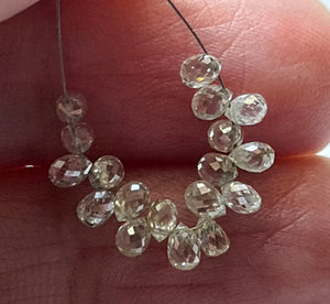 2.4X1.7Mm-3.2X2.5Mm Clear White Diamond Drop, Sparkling Clear White Faceted Diamond Tear Drops, Diamond Drops (1Pc to 2Pcs Option)-Ppsk12