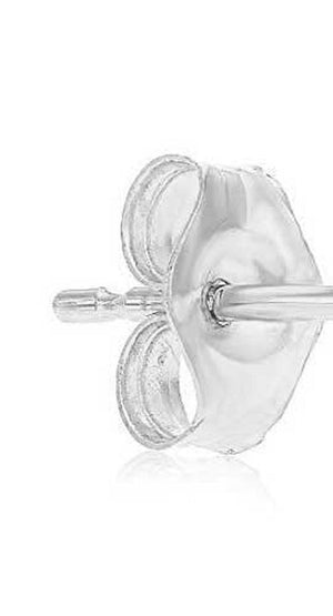 Sparkling CZ Heart Stud Earrings in Sterling Silver - 1789.