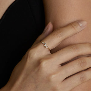 Diamond Cluster Ring in Solid Gold