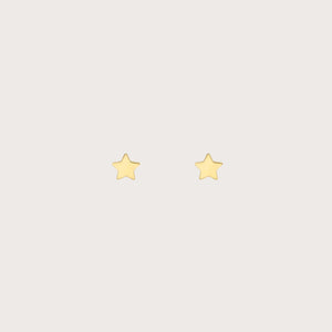 Dainty 14K Solid Gold Star Earrings - Celestial Minimalist Jewelry Elegance.