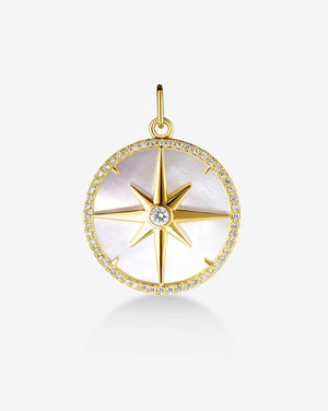 Radiant Mother of Pearl Star Pendant - Elegant Celestial Jewelry.