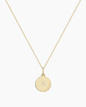 Diamond Zodiac Coin Charm Necklace
