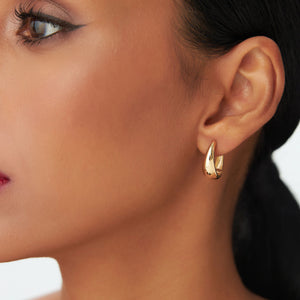14K Gold Hoops, Teardrop Hoop Earrings, Tapered Hoops, Teardrop Huggie Earrings, Gold Gypsy Earrings, Must Have for Every Women