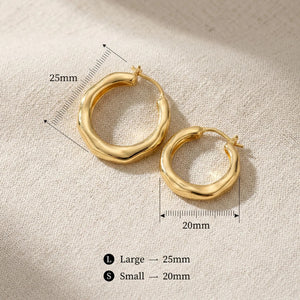 18K Gold Filled Chunky Hoop Earrings, Thick Gold Hoops, Minimalist Statement Earrings, Bold Gold Jewelry, Trendy Gift for Her