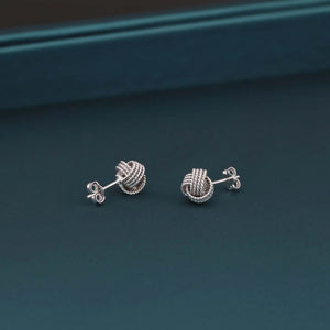 Sterling Silver Braided Love Knot Stud Earrings