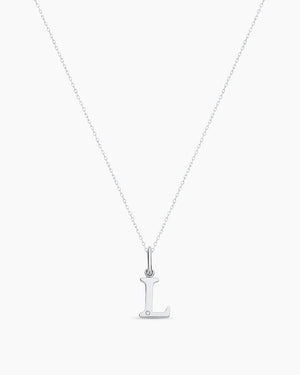 Diamond Vintage Alphabet Charm Necklace