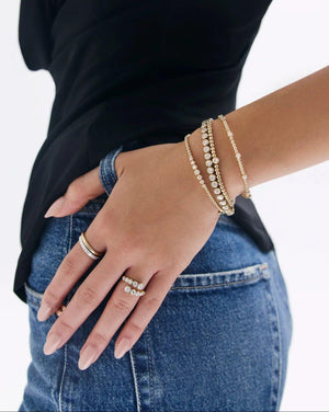 Stunning Diamond Cluster Bead Bangle – Elevate Your Elegance!.