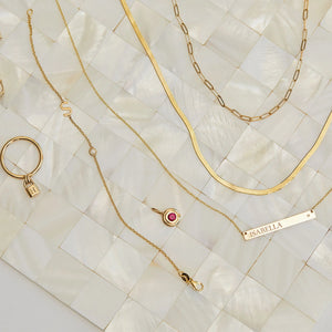Diamond Bezel Multi Initial Bracelet
