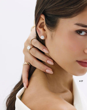 Elevate Your Elegance with Round Lab Diamond Studs.