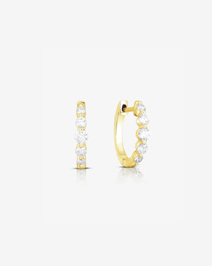 Stunning Graduated Diamond Huggie Earrings for Effortless Elegance.