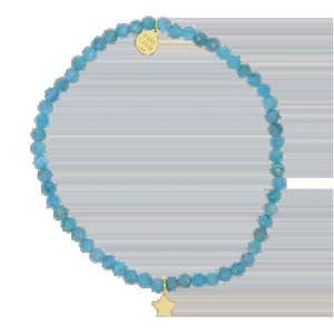 Blue Gemstone & Custom Charm Bracelet