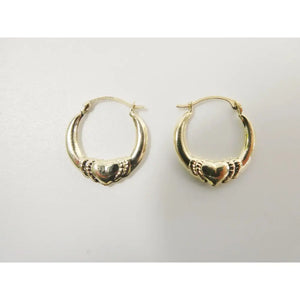 Elegant 14K Solid Gold Heart Hoop Earrings - Dainty Small Yellow Gold Hoops for Women.