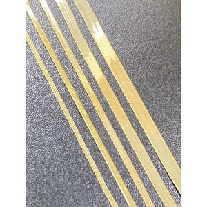 Elegant 14K Solid Gold Herringbone Necklace - Liquid Snake Link Design for Women, 1.25mm-4mm.