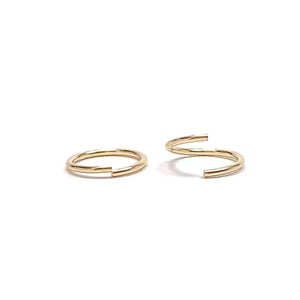 Elegant 14K Solid Gold Huggie Hoop Earrings - Dainty Minimalist Design, Available in Singles or Sets.