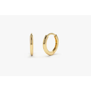 Elegant 14K Solid Gold Mini Huggie Hoop Earrings - 10MM & 12.5MM Options.