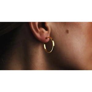 Elegant 14K Solid Gold Minimalist Lightweight Hoop Earrings – Perfect Gift for Her.