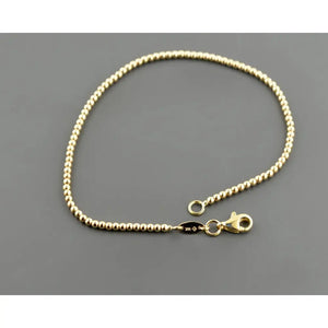 Elegant 14K Yellow Gold 2.0mm Bead Bracelet – 7.5 Inch with Secure Lobster Clasp.