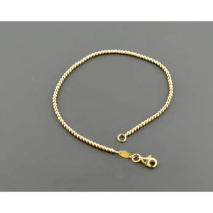 Elegant 14K Yellow Gold 2.0mm Bead Bracelet – 7.5 Inch with Secure Lobster Clasp.