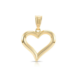 Elegant 14K Yellow Gold Heart Pendant Necklace with 18" Cable Chain.