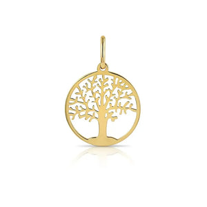 Elegant 14K Yellow Gold Tree of Life Pendant Necklace - 18" Chain Included.